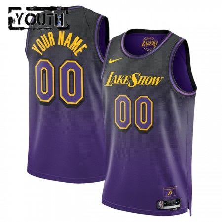 Los Angeles Lakers Custom Nike 2024-25 City Edition Violetti Lasten Pelipaidat Swingman